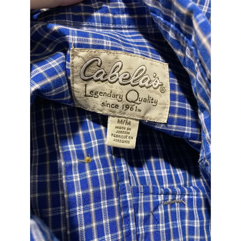 Cabelas Blue Long Sleeve Shirt Button Up‎ Size M